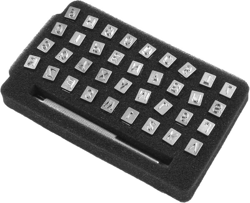 Coufce 36Pcs Metal Letter and Number Stamps Punch Set Leather Art Craft Stamping Tools Imprinted Metal Leather Punching Tools for Leather Belt, Bag, Hat, Shoes Craft Marking - Image 1